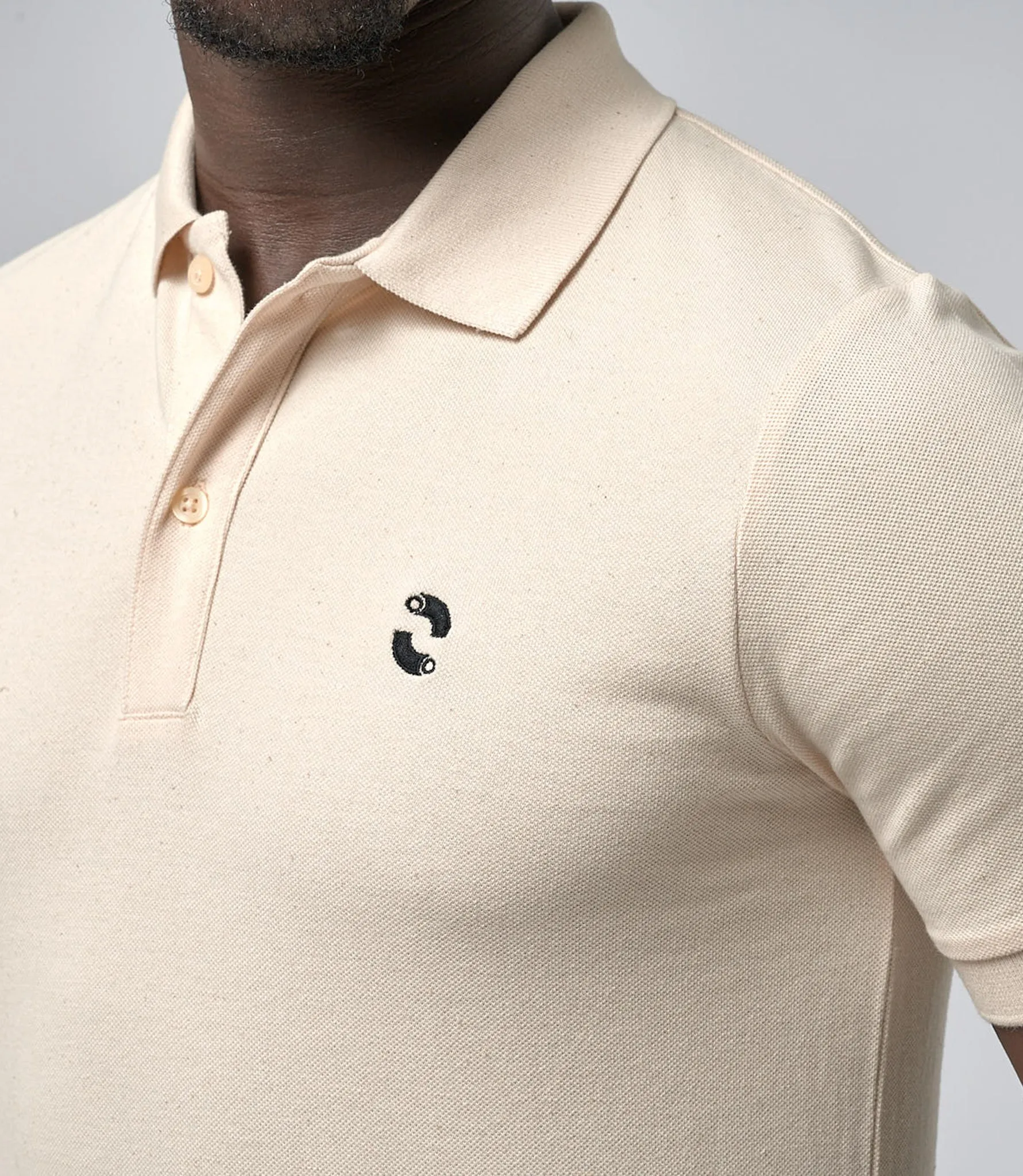 Omnitau Men's Pimlico Organic Cotton Short Sleeve Polo Shirt - Natural Cream