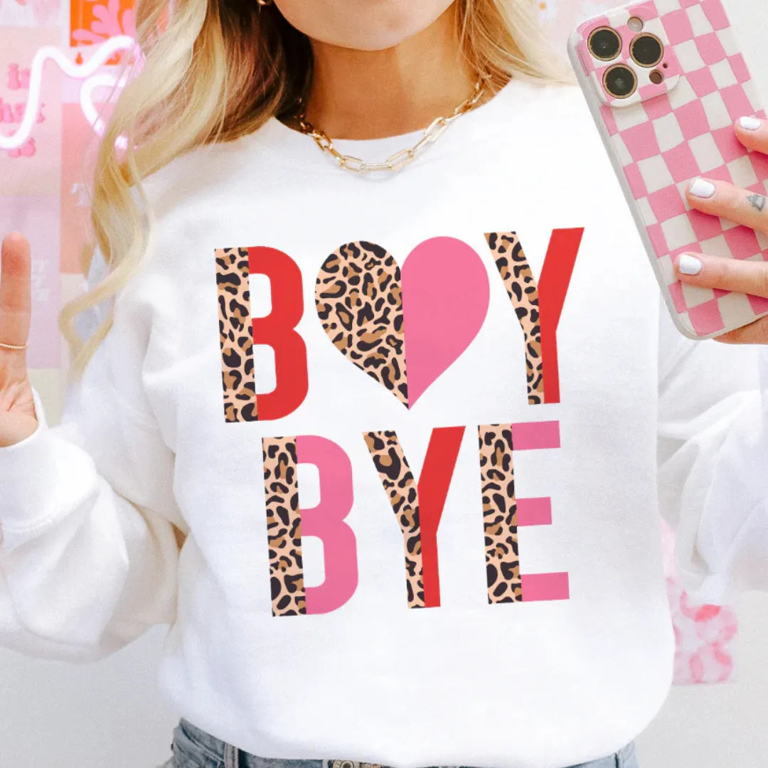 Online Exclusive | Boy Bye Cheetah and Color Block Graphic Sweatshirt in White