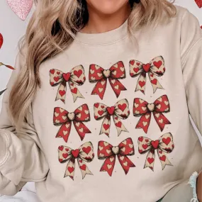 Online Exclusive | On Cloud 9 Assortment of Bows with Hearts Graphic Sweatshirt in Cream