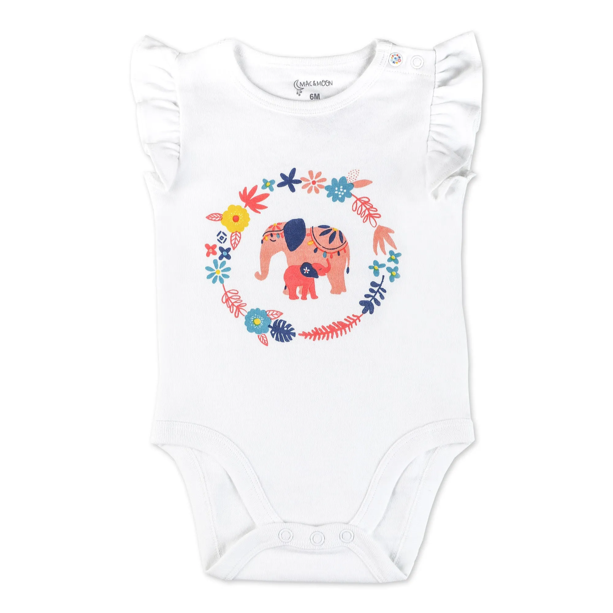 Organic Cotton 2-Pack Bodysuit in Elephant Blooms Print