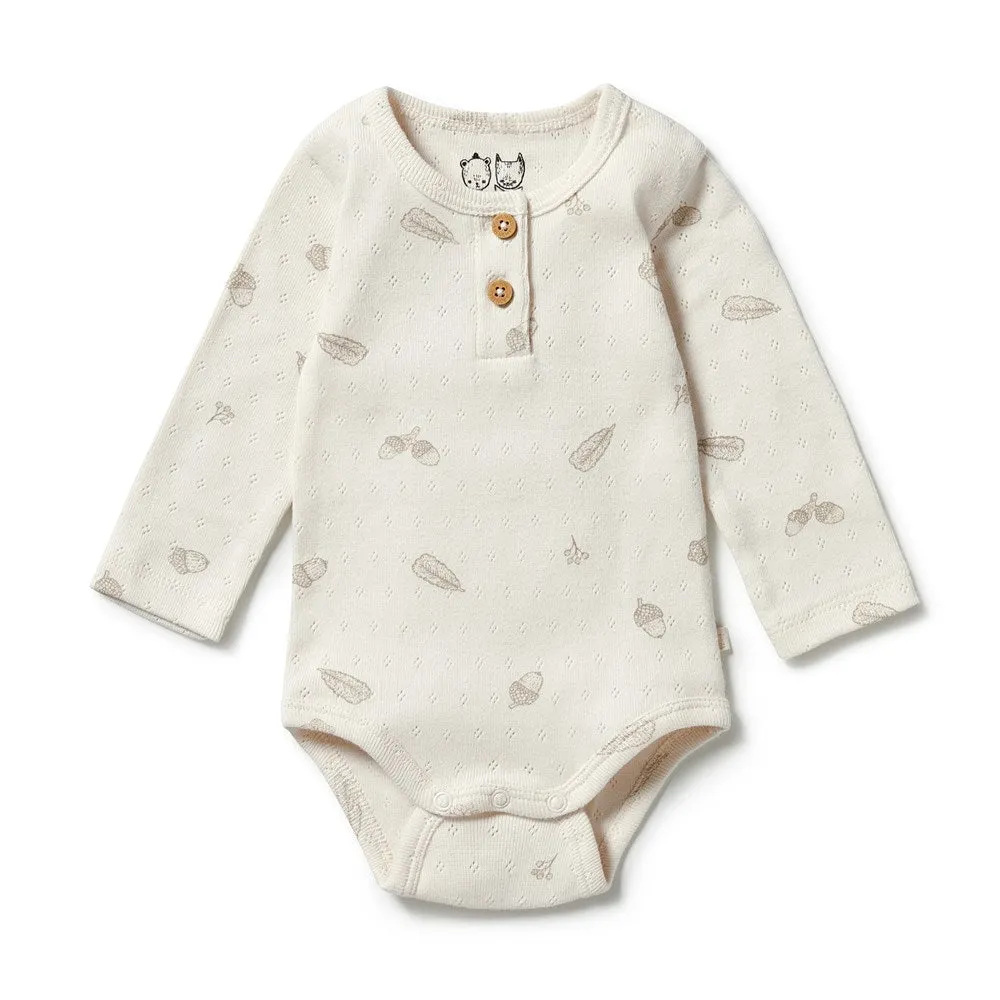 Organic Pointelle Henley Bodysuit