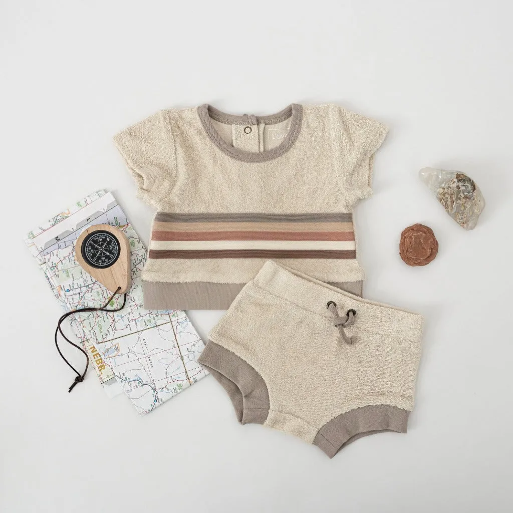 Organic Terry Tee & Shortie Set - Neutrals