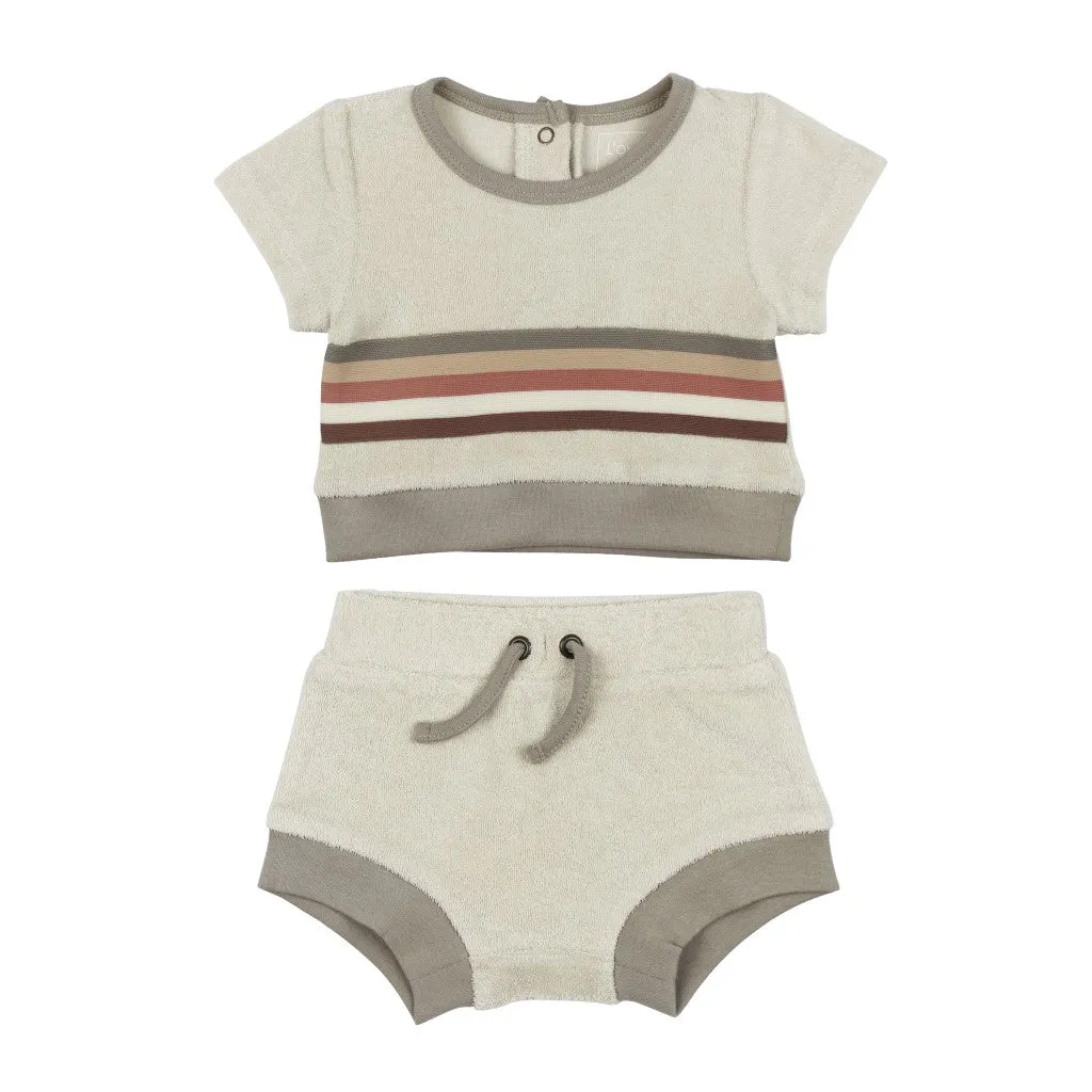 Organic Terry Tee & Shortie Set - Neutrals