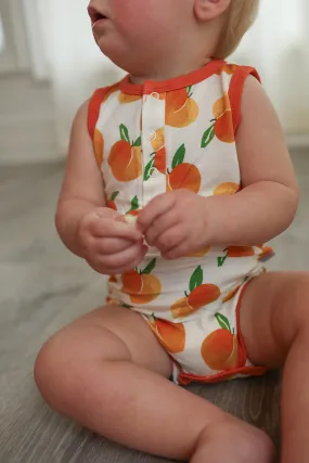 Peaches Bamboo Henley Onesie with Snaps