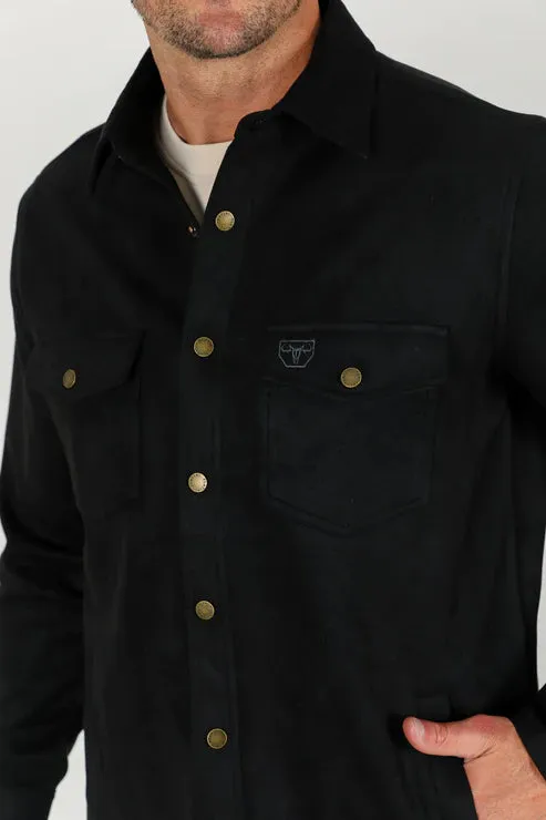 Platini Men Faux Suede Overshirt