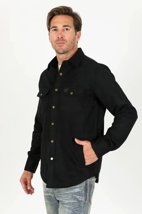 Platini Men Faux Suede Overshirt