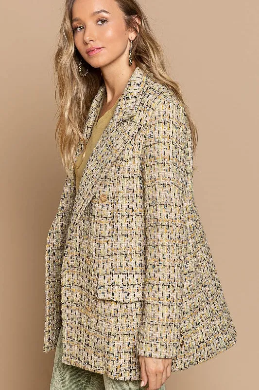 POL Tweed Jacket - Dried Banana