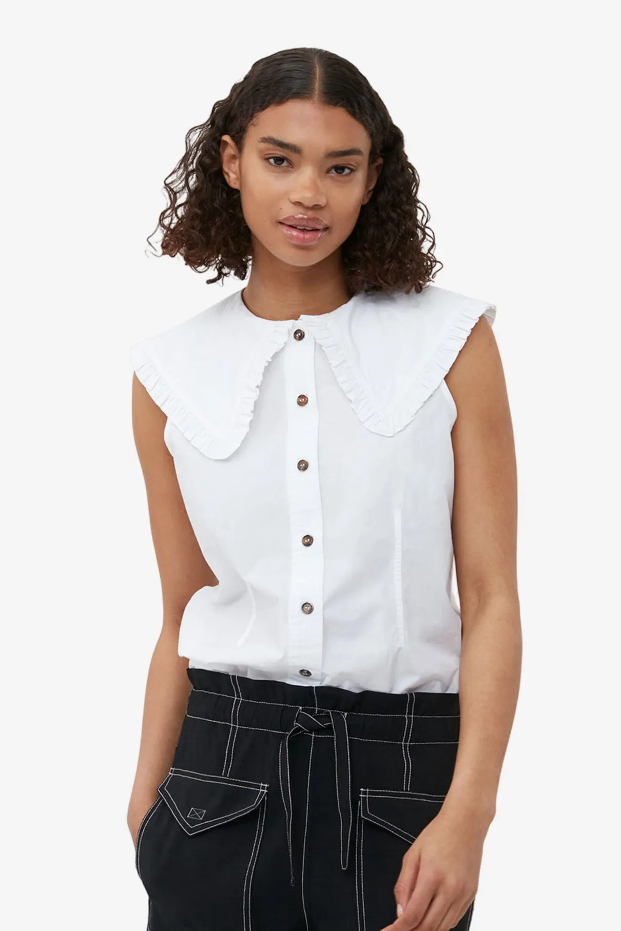 Poplin Sleeveless Shirt