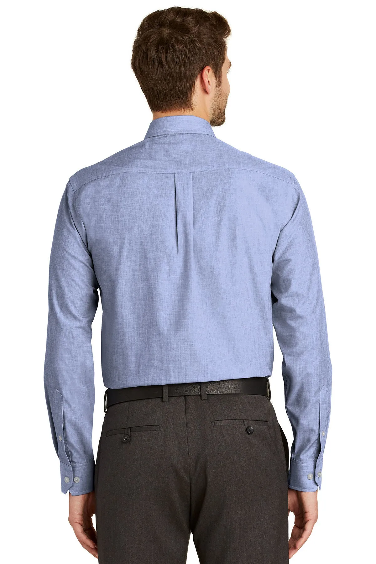 Port Authority Crosshatch Easy Care Custom Shirts, Chambray Blue