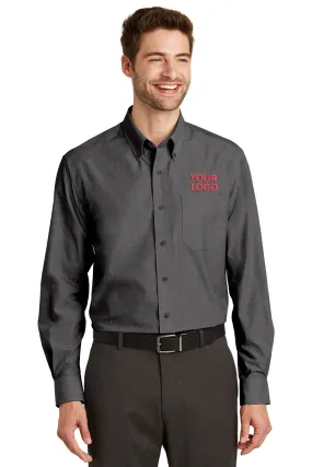 Port Authority Crosshatch Easy Care Custom Shirts, Soft Black