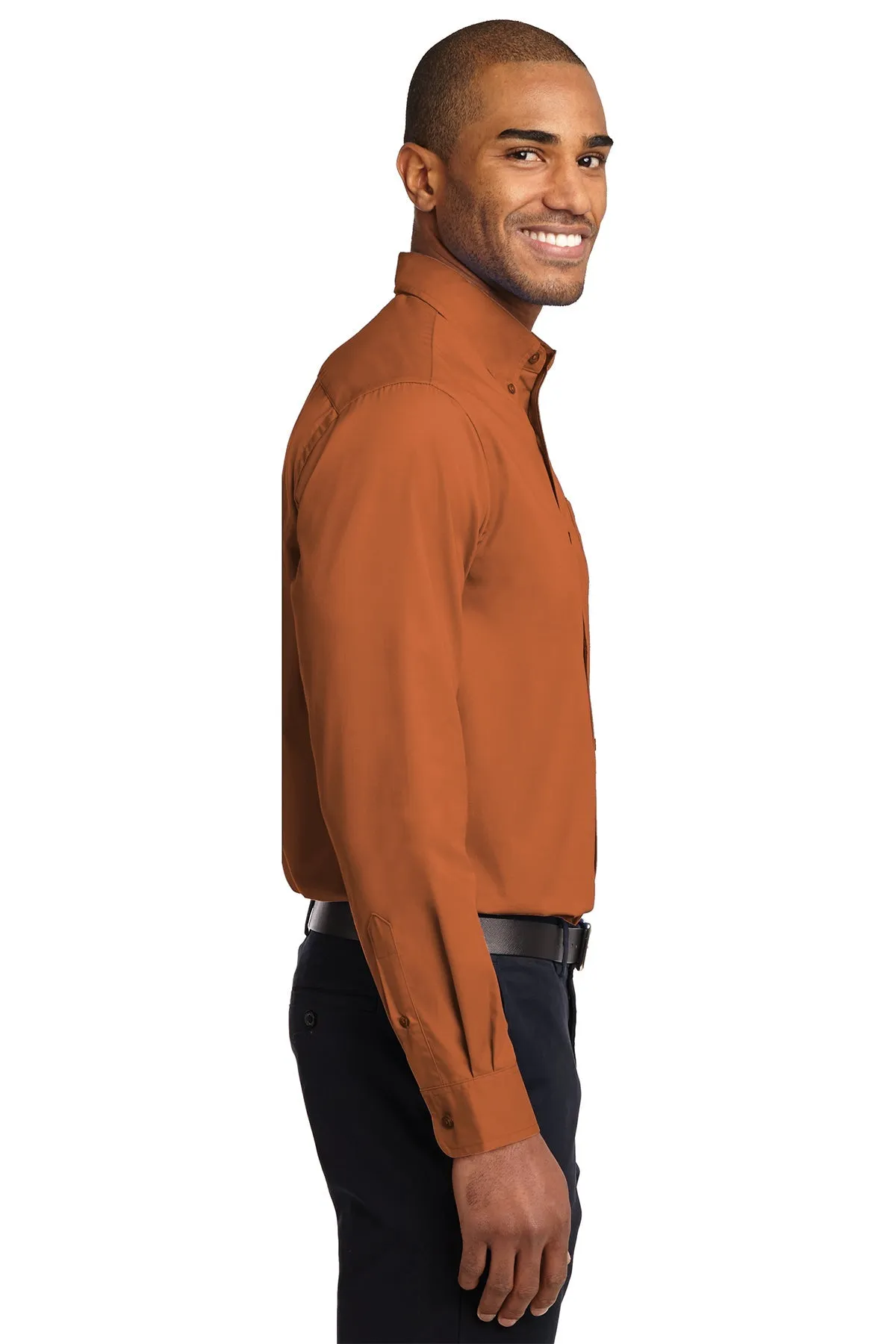 Port Authority Easy Care Custom Shirts, Texas Orange/Light Stone