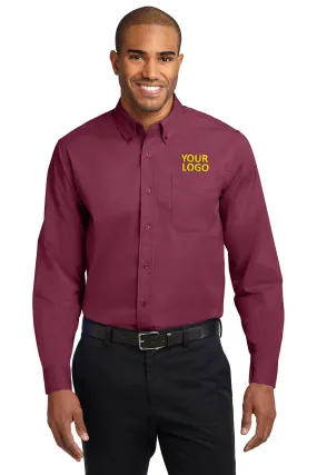 Port Authority Extended Size Easy Care Branded Shirts, Burgundy/Light Stone