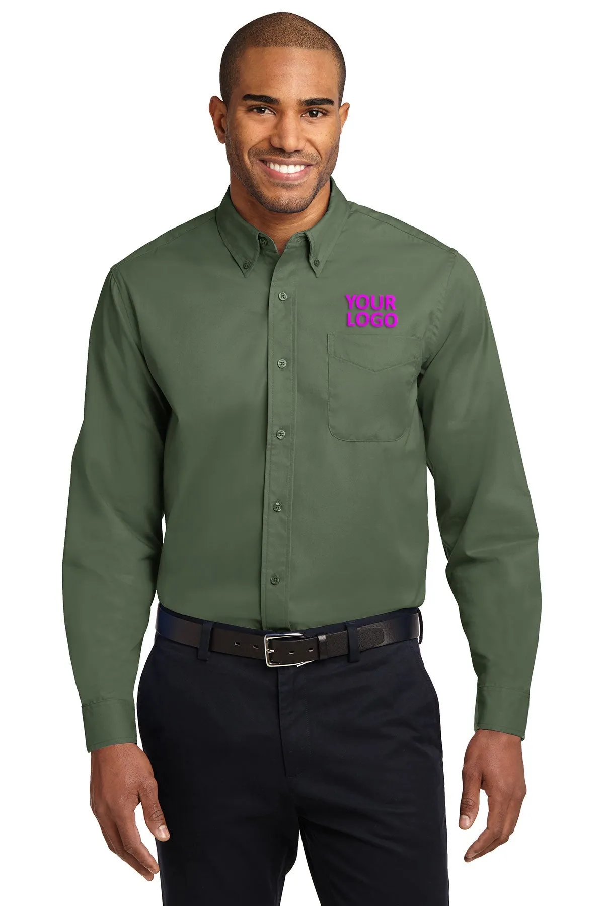 Port Authority Extended Size Easy Care Branded Shirts, Clover Green