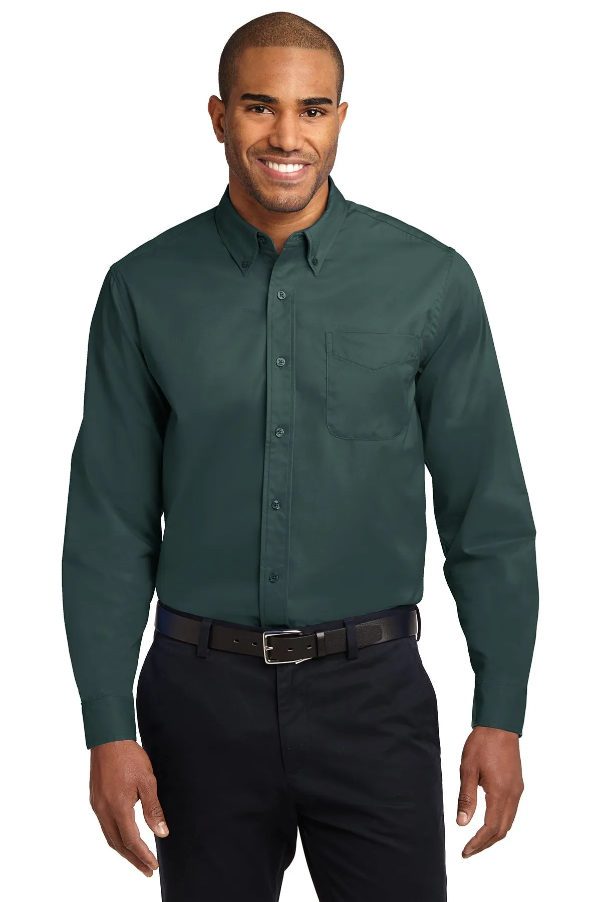 Port Authority Extended Size Easy Care Branded Shirts, Dark Green/Navy