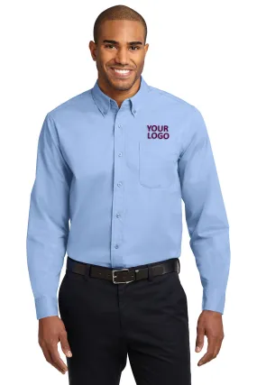 Port Authority Extended Size Easy Care Branded Shirts, Light Blue/Light Stone