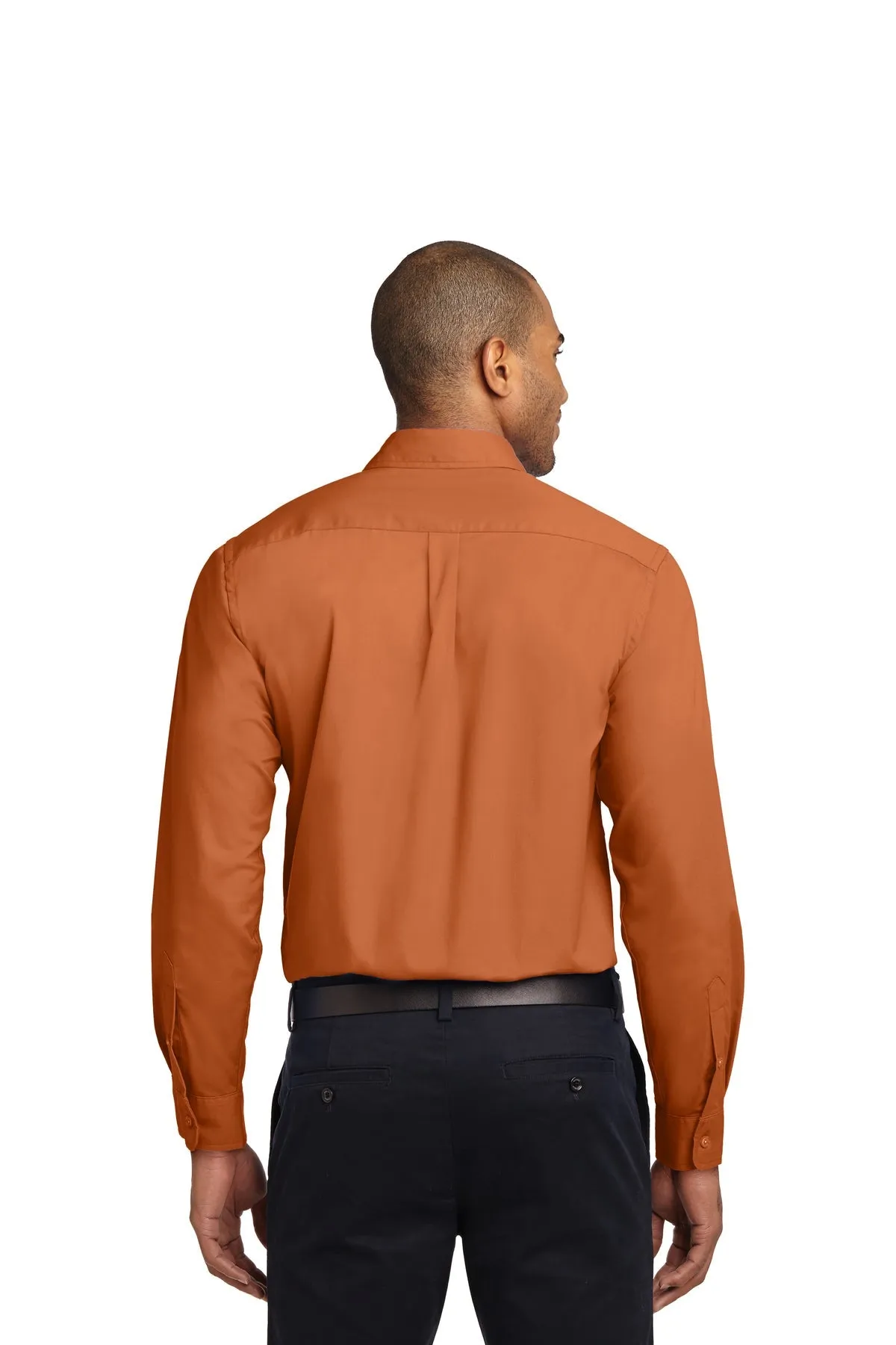 Port Authority Extended Size Easy Care Branded Shirts, Texas Orange/Light Stone