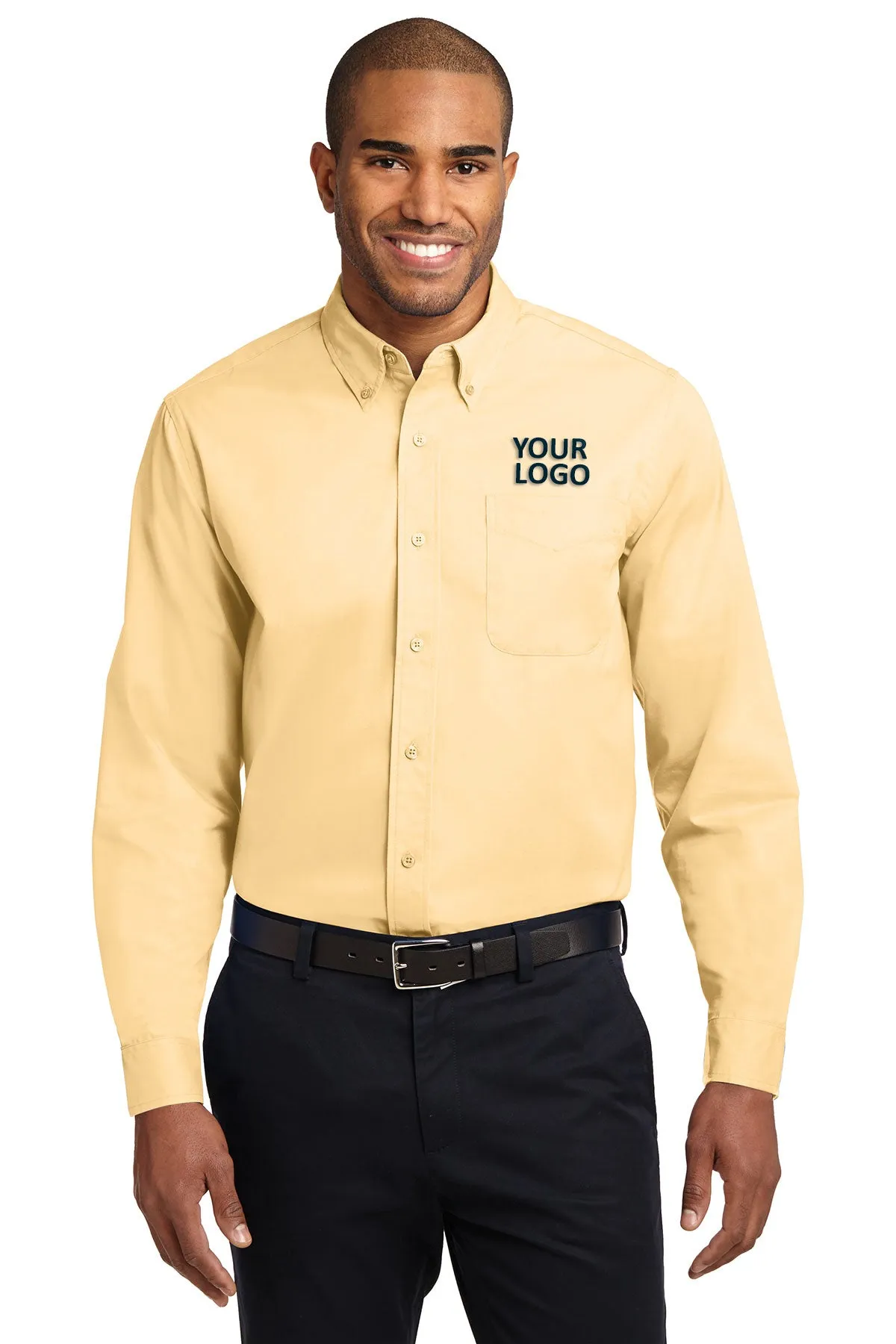 Port Authority Extended Size Easy Care Branded Shirts, Yellow