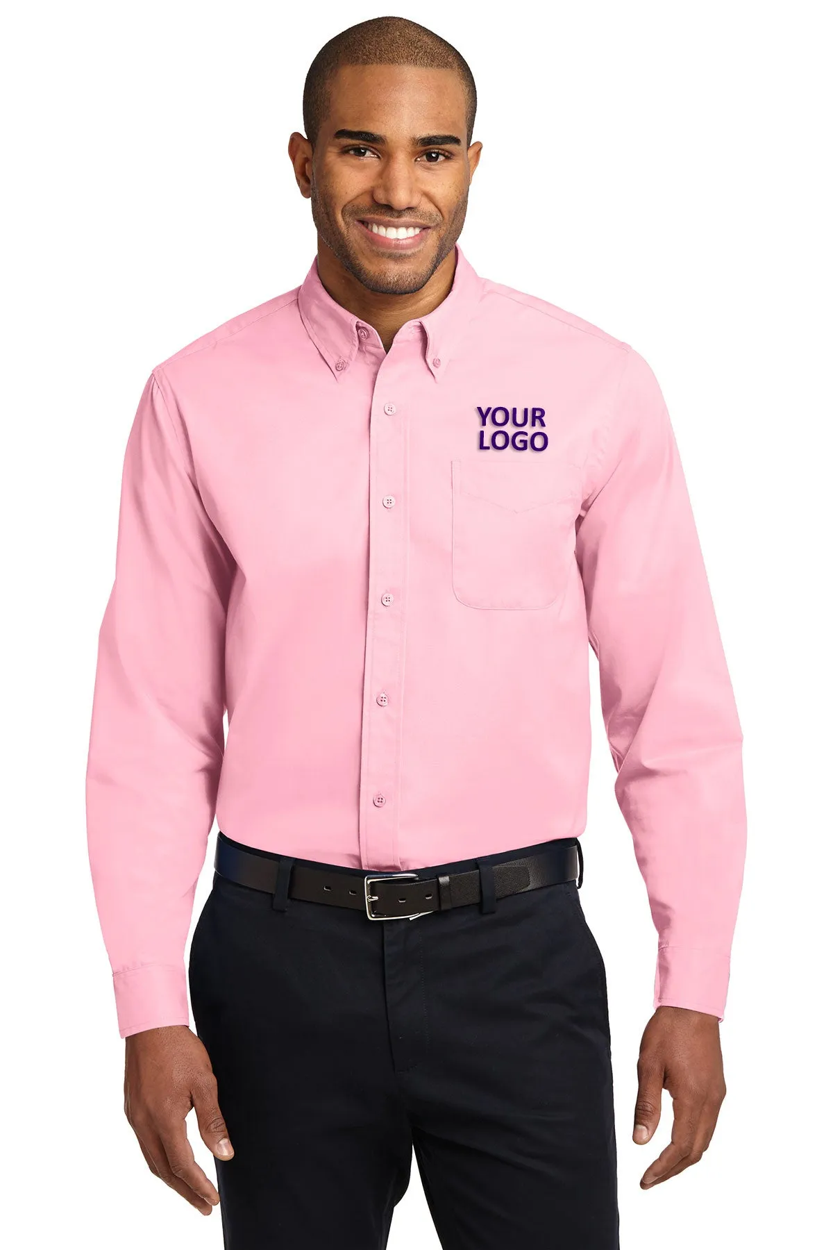 Port Authority Extended Size Easy Care Custom Shirts, Light Pink