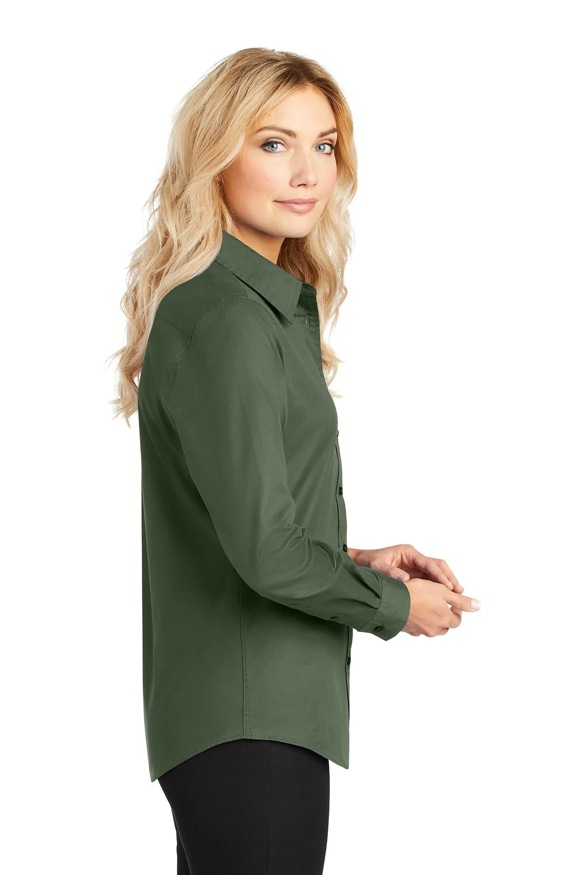 Port Authority Ladies Branded Easy Care Shirts, Clover Green