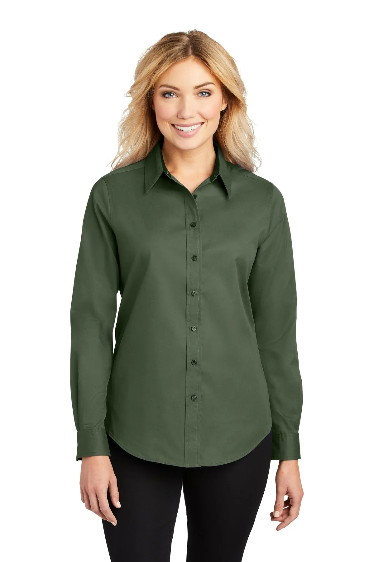 Port Authority Ladies Branded Easy Care Shirts, Clover Green