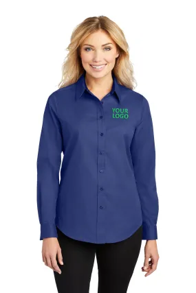 Port Authority Ladies Branded Easy Care Shirts, Mediterranean Blue