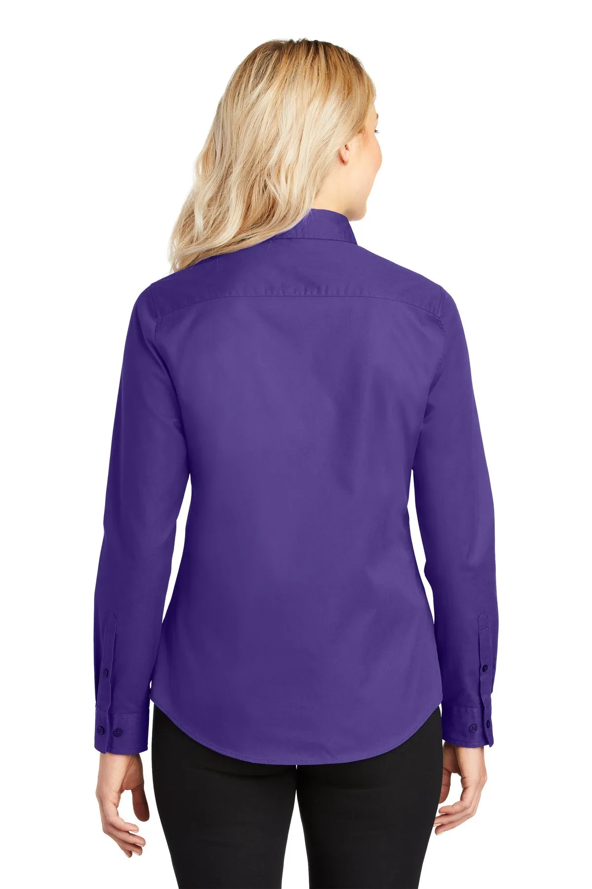 Port Authority Ladies Branded Easy Care Shirts, Purple/Light Stone