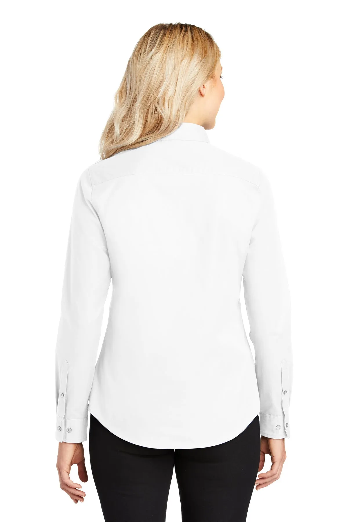 Port Authority Ladies Custom Easy Care Shirts, White/ Light Stone