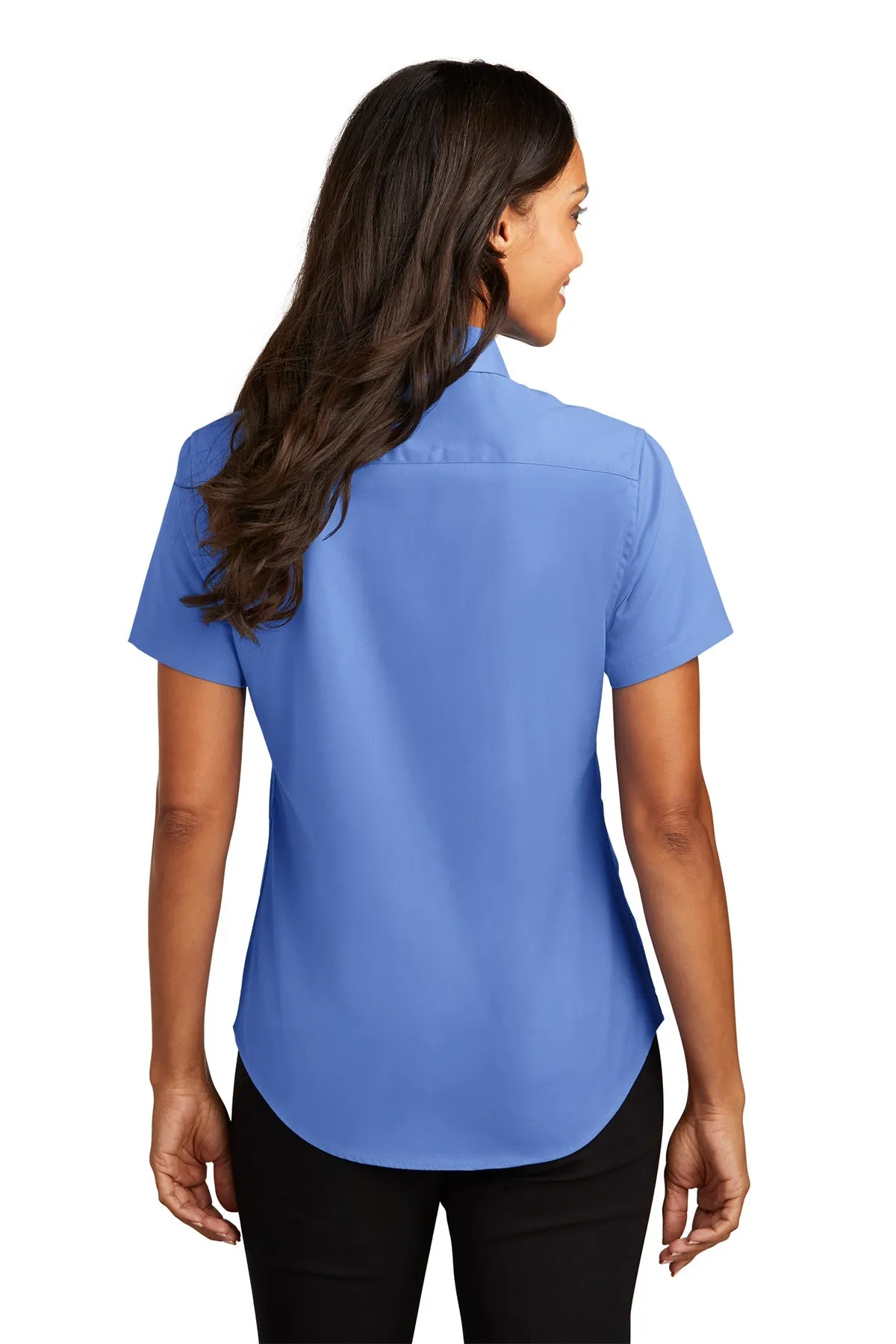 Port Authority Ladies Short Sleeve Easy Care Branded Shirts, Ultramarine Blue