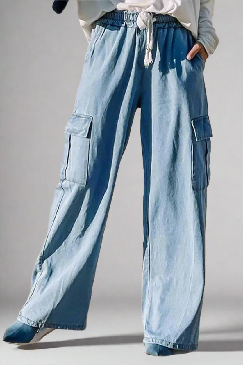 Relaxed Fit Wide Leg Jeans: 100% Lyocell