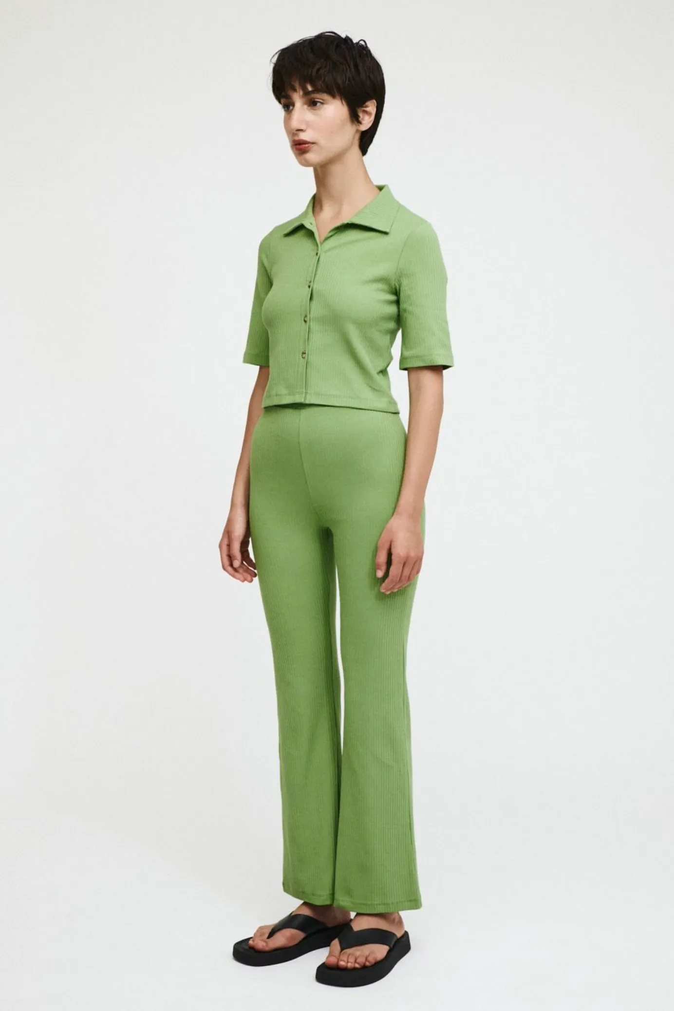 ribbed pants - aspasia - green