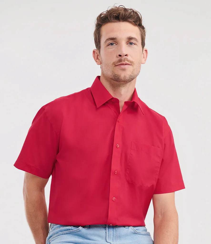 Russell Collection Short Sleeve Easy Care Poplin Shirt