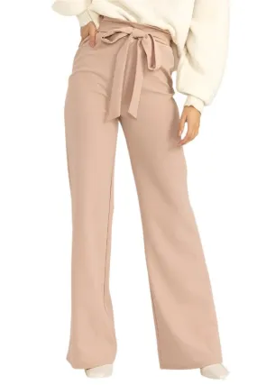 Seeking Sultry High-Waisted Tie Front Flared Pants