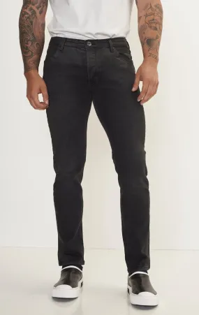 Side Waxed Tapered Jeans - Grey