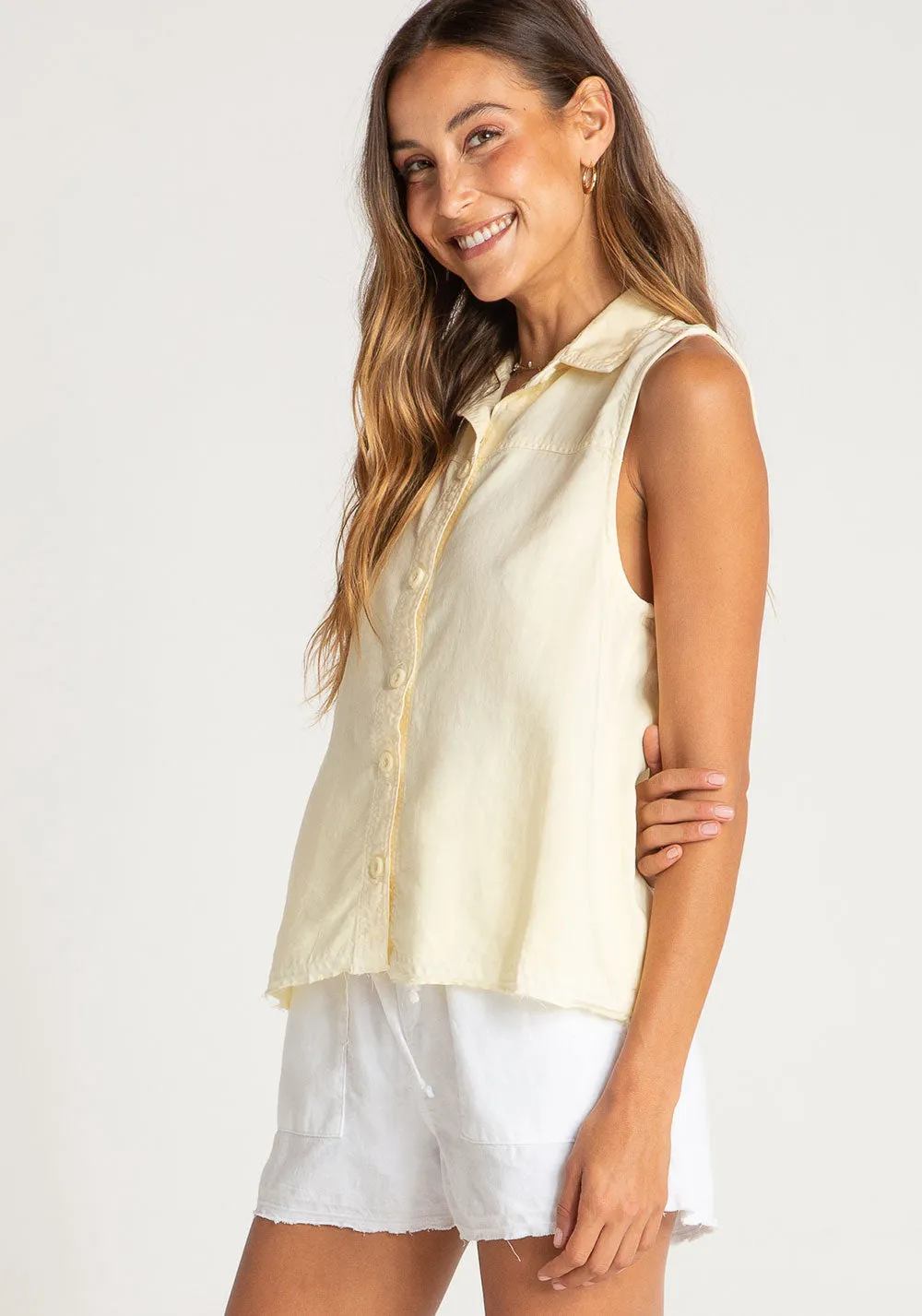 Sleeveless Button Down