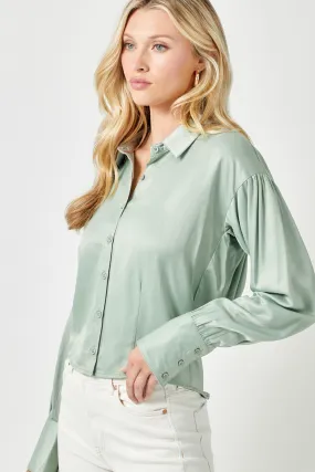 Smocked Back Dollman Sleeve Shirt - Seaform