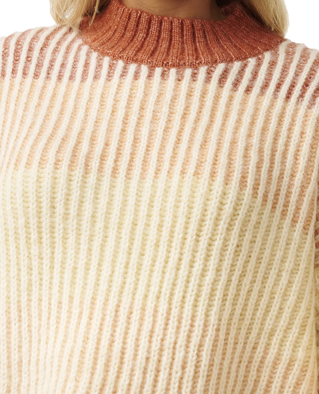 Soleil Rib Knit Jumper in Burnt Red