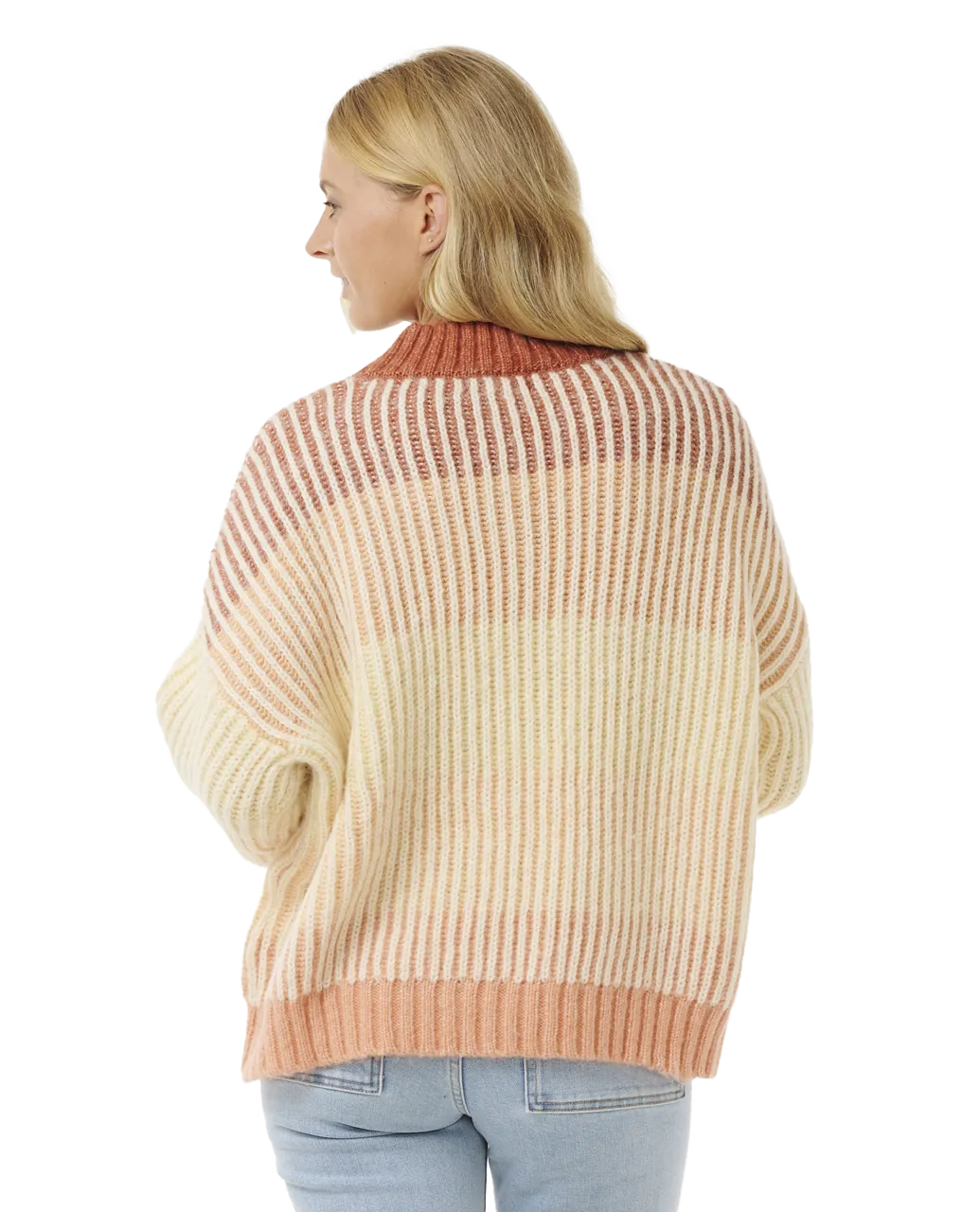 Soleil Rib Knit Jumper in Burnt Red