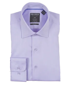 Solid Wisteria Purple Slim Fit Cotton Shirt