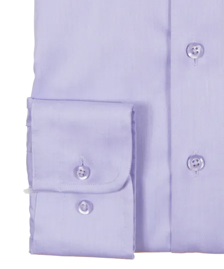 Solid Wisteria Purple Slim Fit Cotton Shirt