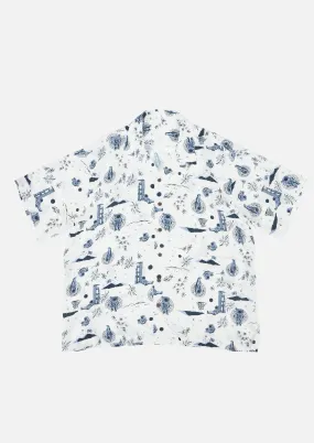 Space Aloha Shirt - WHITE