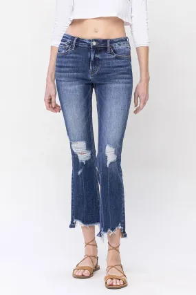 SPELLBOUND MID-RISE CROP KICK FLARE JEANS