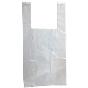 T-Shirt Grocery Bags - 10" x 5" x 18" - White