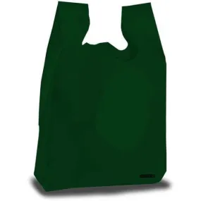 T-Shirt Grocery Bags - 12" x 7.5" x 23" - Dark Green