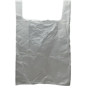 T-Shirt Grocery Bags - 15" x 7" x 26" - White