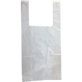 T-Shirt Grocery Bags - 6" x 3" x 12" - White