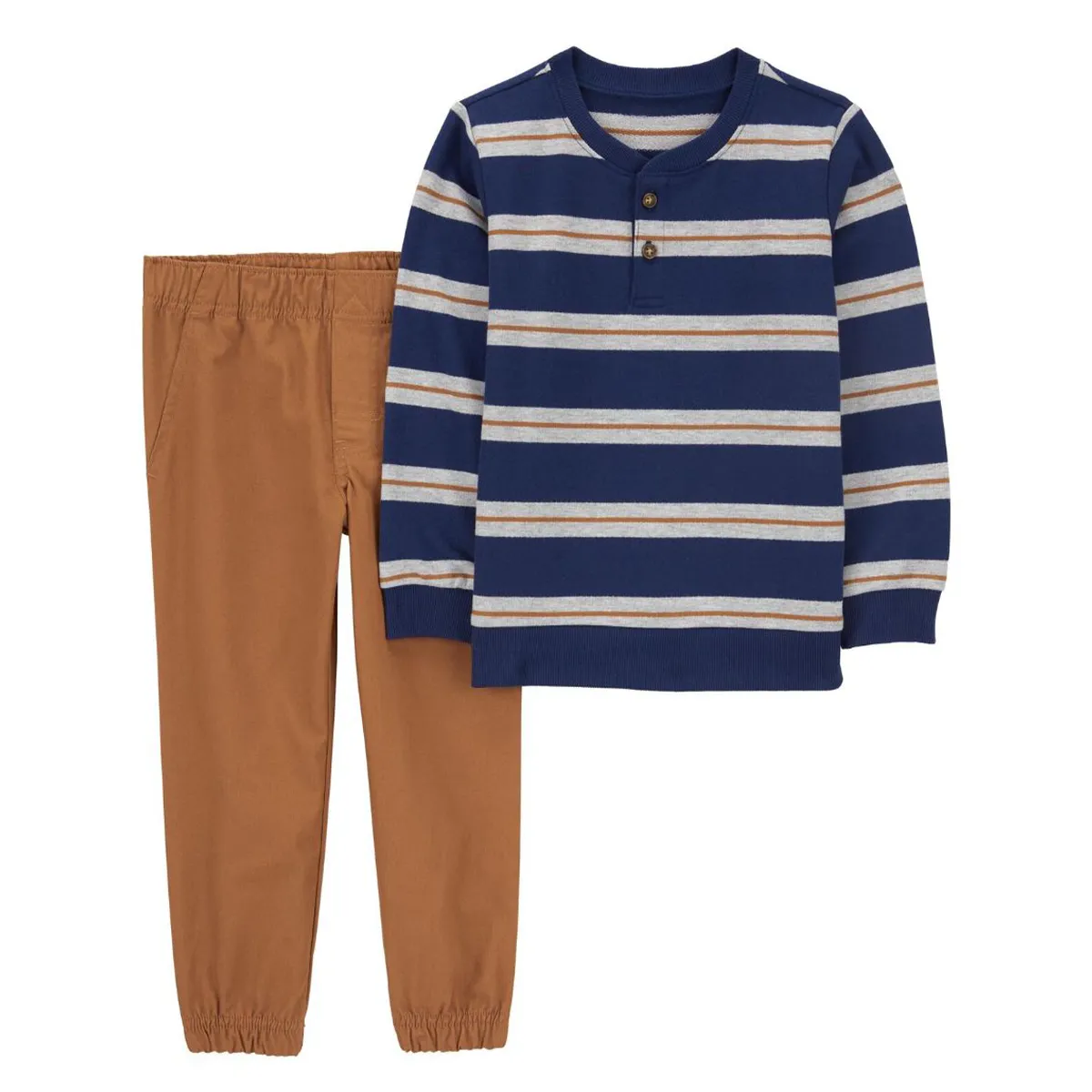 Toddler Boys' 2-Piece Striped Henley Tee & Jogger Set 2R552410