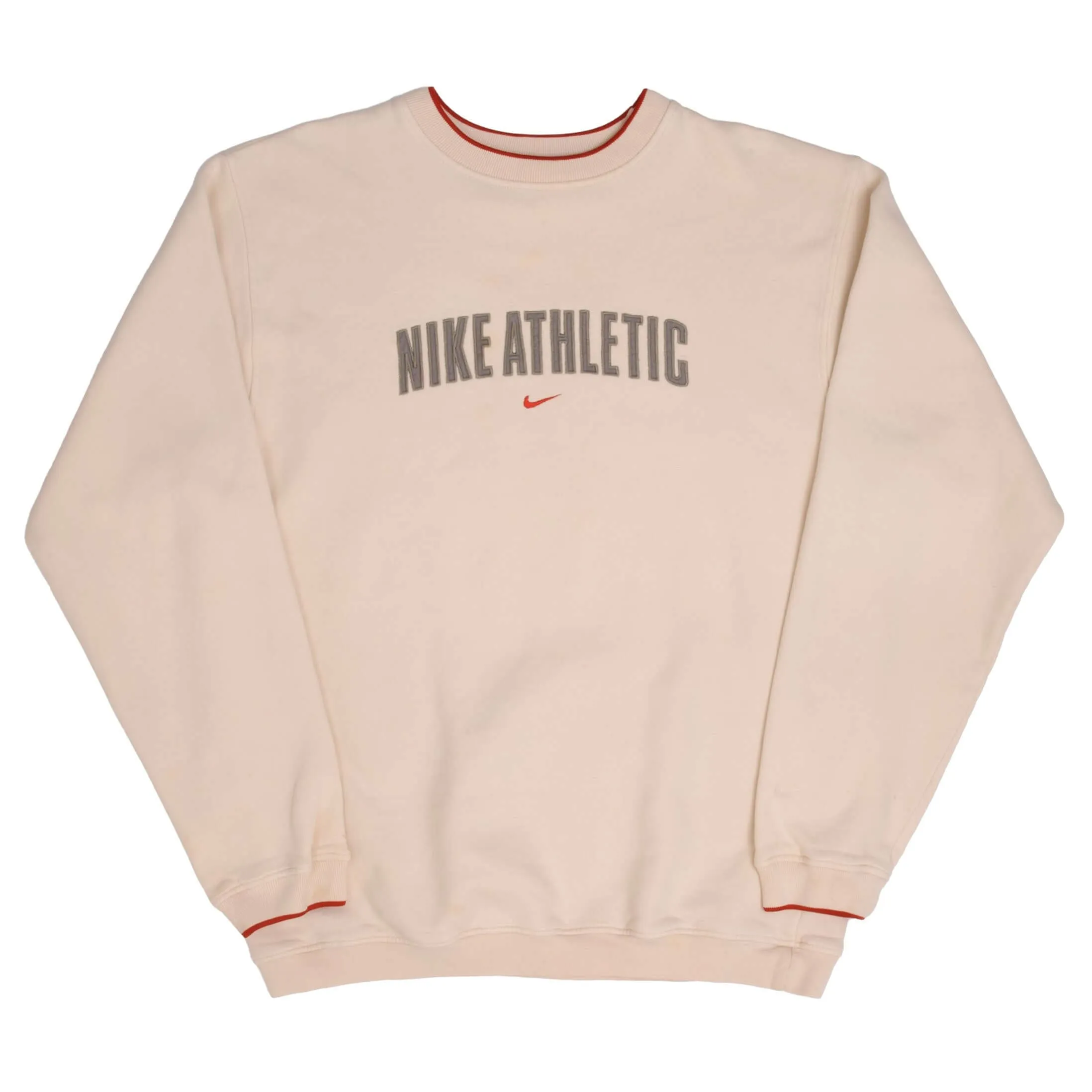 VINTAGE NIKE ATHLETIC SWOOSH BEIGE SWEATSHIRT 2000S SIZE XL