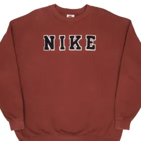 VINTAGE NIKE SPELLOUT BURGUNDY SWEATSHIRT 1990S SIZE XL MADE IN USA