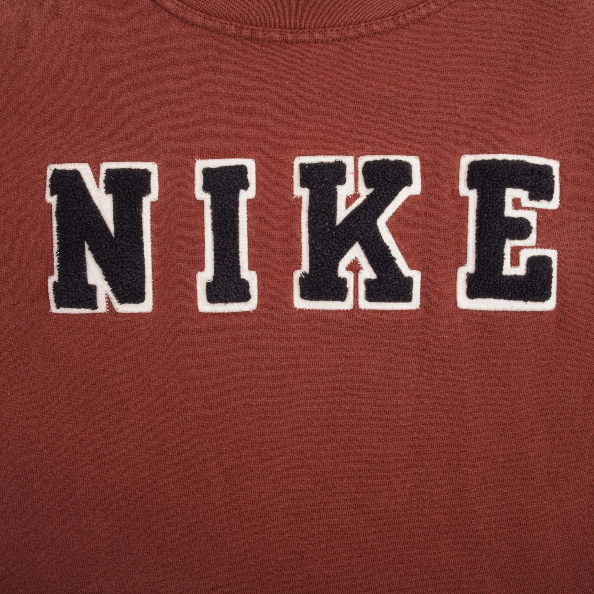 VINTAGE NIKE SPELLOUT BURGUNDY SWEATSHIRT 1990S SIZE XL MADE IN USA