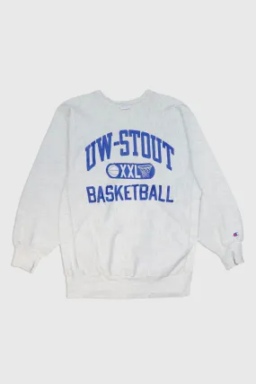 Vintage UW-STOUT XXL Basketball Sweatshirt Champion Reverse Weave